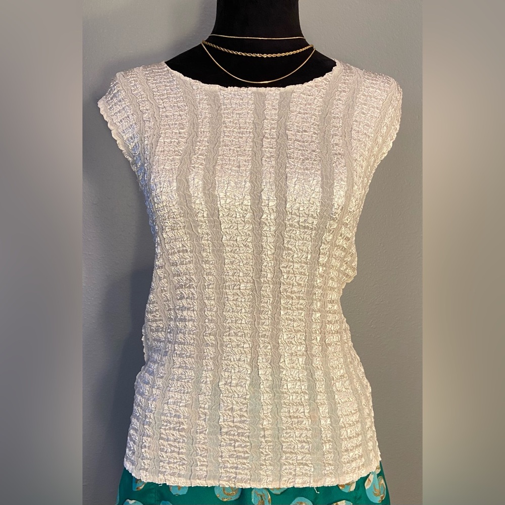 NICOLA ~ Medium ~ Blouse ~ Shear ~ Crinkle ~ Stretchy ~ Creme ~ Boho ~ 💕💕💕